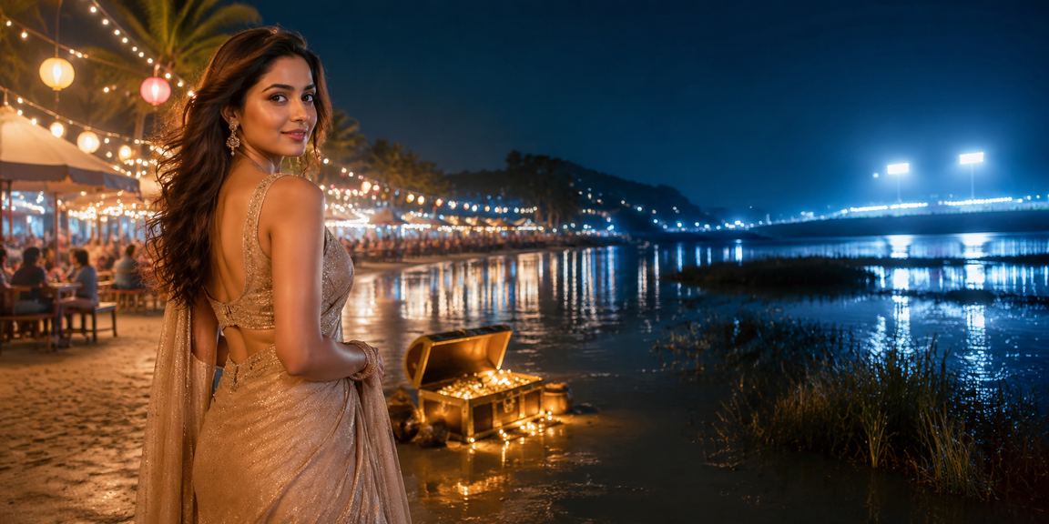 কক্সবাজারে ক্রিকেট বেটিং উপভোগ করছেন একজন ব্যবহারকারী সমুদ্র সৈকতে